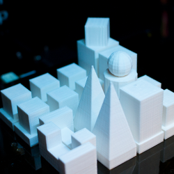 White PLA Geometric Shapes